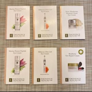 Eminence Organic Skin Care Eye care sampler x6 marine flower hibiscus snow mushr